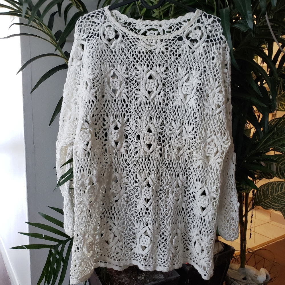 Cream crochet top